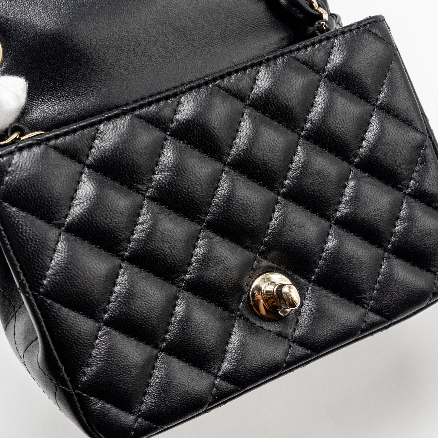 Chanel mini square flap bag lambskin black L (microchip)