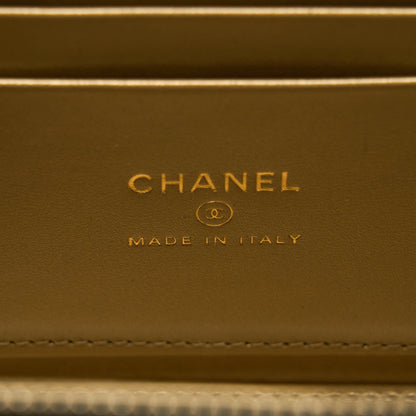 Chanel Pearl Crush Long Vanity Lambskin Black Brushed
