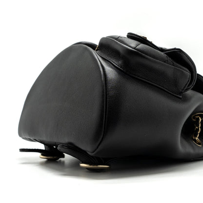 Chanel 23A mini triple pack backpack calfskin black L (microchip )