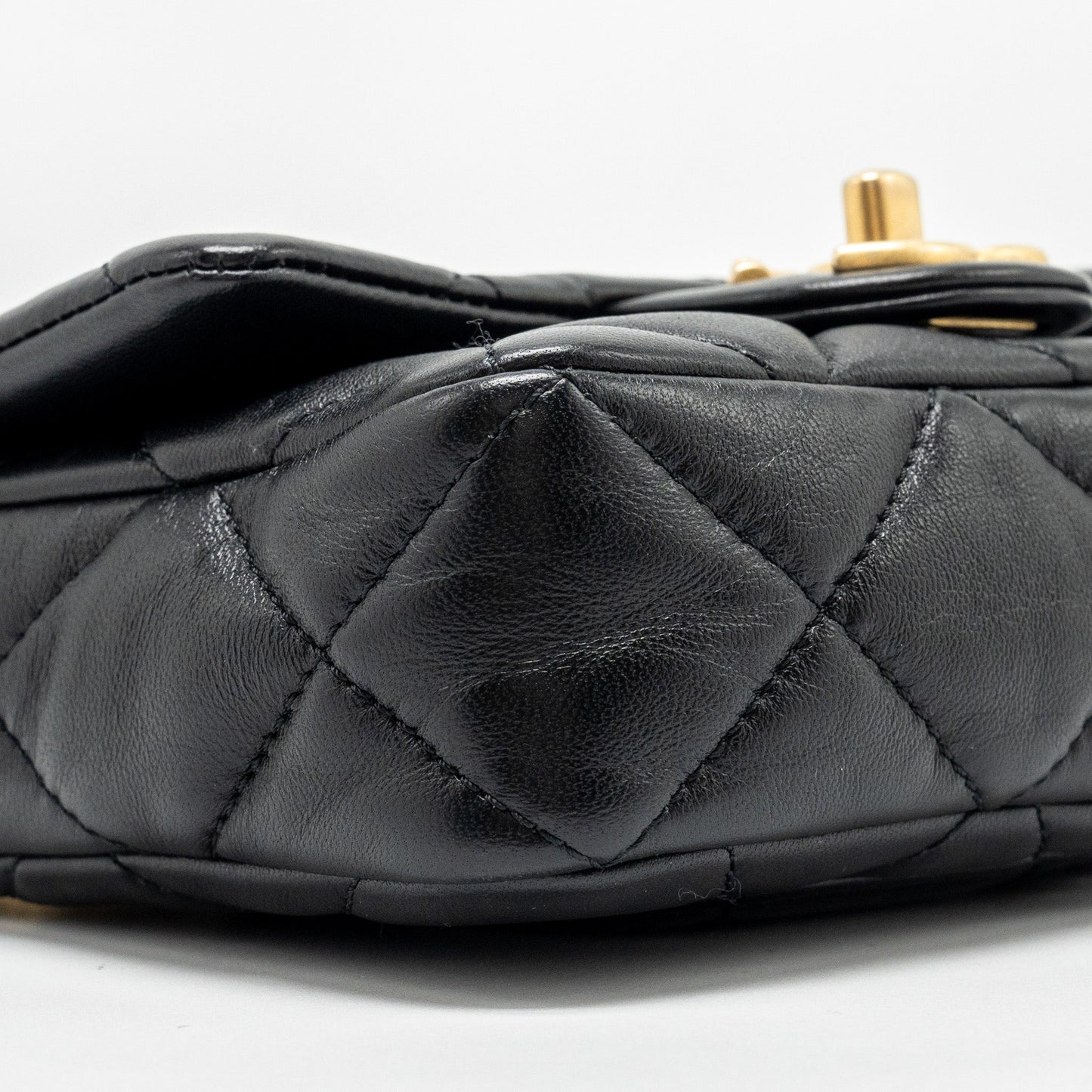 Chanel mini Square Flap Bag with Giant Chain Lambskin  (Microchip)