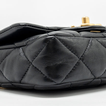 Chanel mini Square Flap Bag with Giant Chain Lambskin  (Microchip)