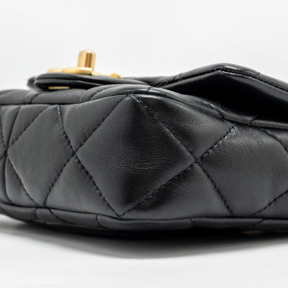 Chanel mini Square Flap Bag with Giant Chain Lambskin  (Microchip)