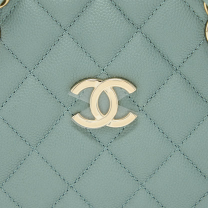 Chanel 23C Mini Bucket Caviar Light Grey L (Microchip)