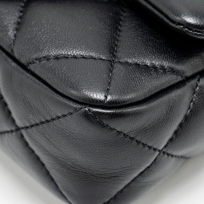 Chanel mini Square Flap Bag with Giant Chain Lambskin  (Microchip)