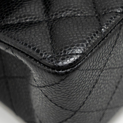 Chanel Small Classic Double Flap Bag Caviar Black  (Microchip)