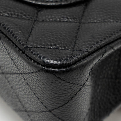 Chanel Small Classic Double Flap Bag Caviar Black  (Microchip)