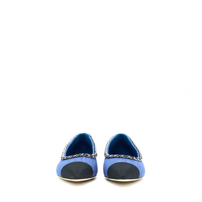 Chanel Size 39 Flat Shoes Denim Blue/Black