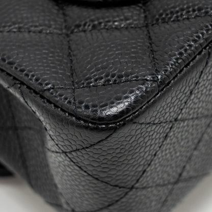 Chanel Small Classic Double Flap Bag Caviar Black  (Microchip)