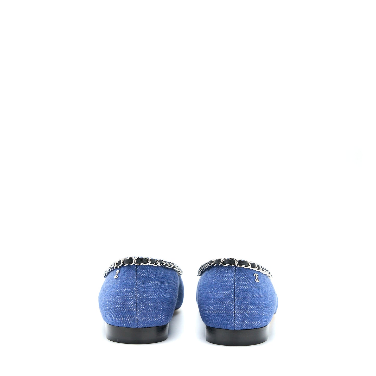 Chanel Size 39 Flat Shoes Denim Blue/Black
