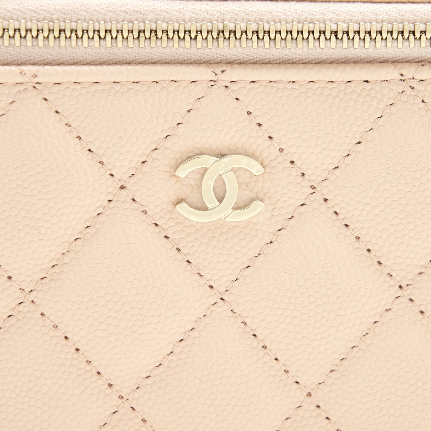 Chanel 22C Long Vanity With Chain Caviar Beige L
