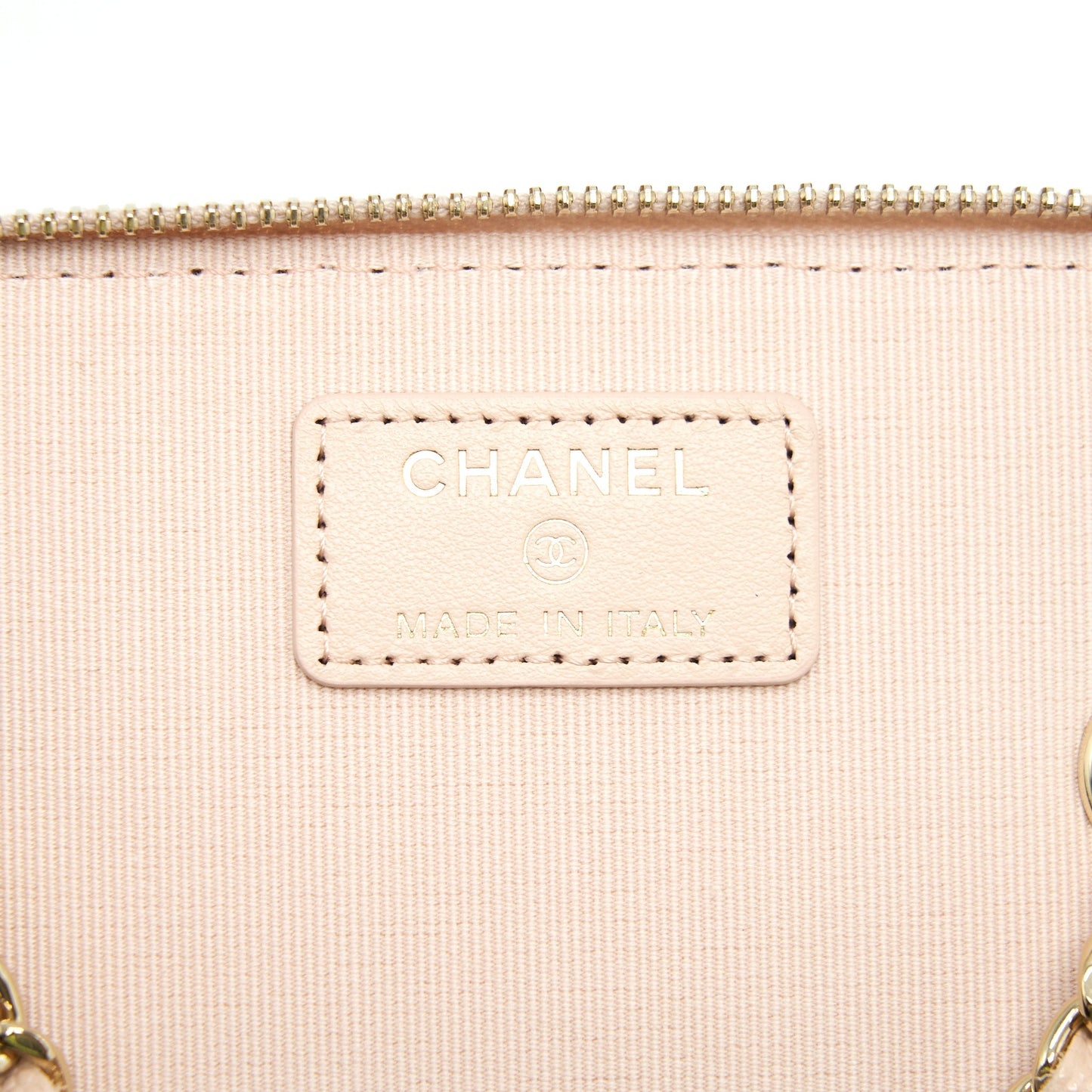 Chanel 22C Long Vanity With Chain Caviar Light Beige L