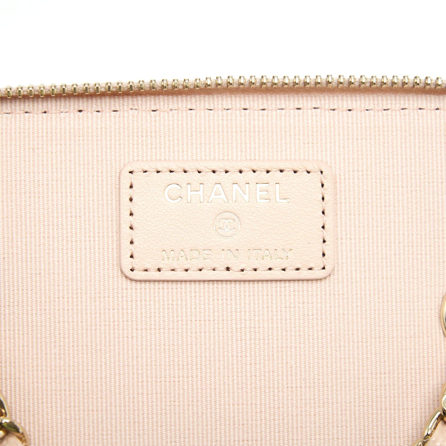 Chanel 22C Long Vanity With Chain Caviar Beige L