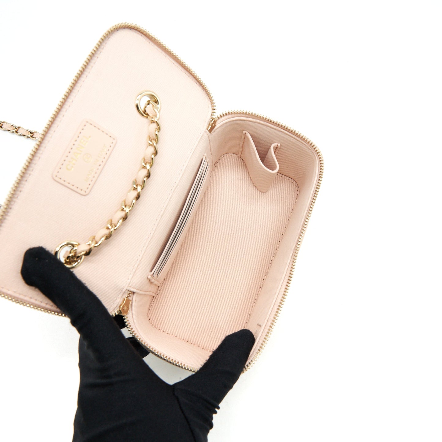 Chanel 22C Long Vanity With Chain Caviar Beige L
