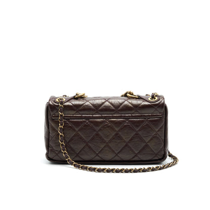 Chanel Calfskin Flap Bag with Chain Burgundy