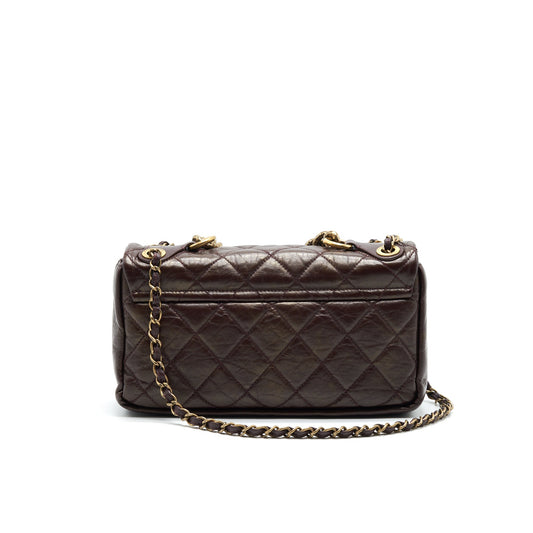 Chanel Calfskin Flap Bag with Chain Burgundy