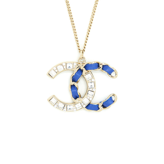 Chanel Necklace Blue & Crystal L