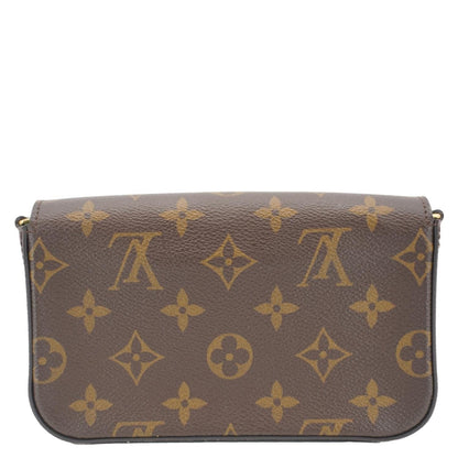 LOUIS VUITTON Felicie Strap & Go Monogram Canvas Crossbody Bag Brown