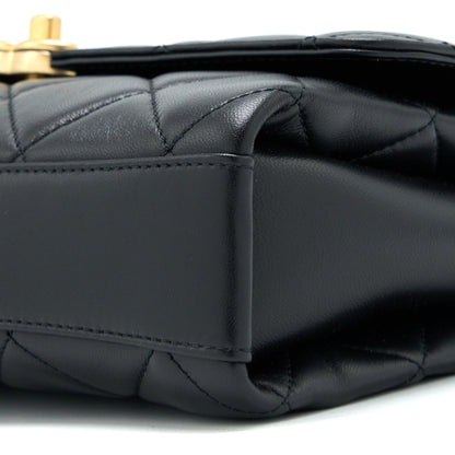Chanel 22S Letter/Crystal Handle Flap Bag Lambskin Black Brushed (Microchip)