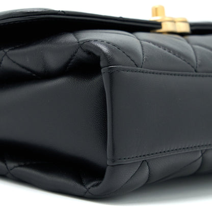 Chanel 22S Letter/Crystal Handle Flap Bag Lambskin Black Brushed (Microchip)