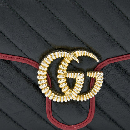 Gucci GG Marmont Mini Top Handle Bag Calfskin Black/Red