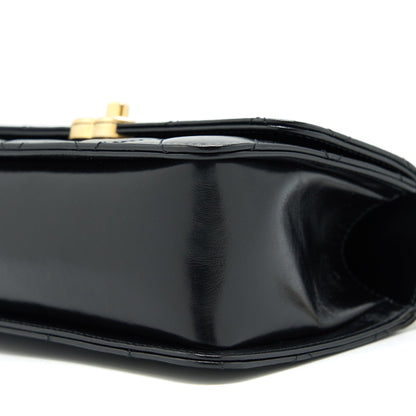 CHANEL 21A GOLD CRUSH FLAP BAG CALFSKIN Black