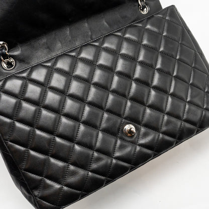Chanel maxi classic single flap bag lambskin black