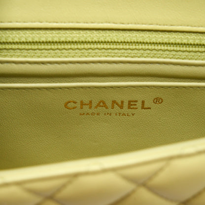 Chanel 23C Mini Square Flap Bag Lambskin Light Green L (Microchip)