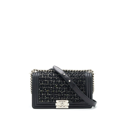 Chanel Boy Medium Tweed/Lambskin Black