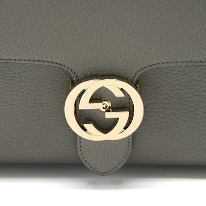 Gucci GG Top Handle Bag Caflskin Grey L