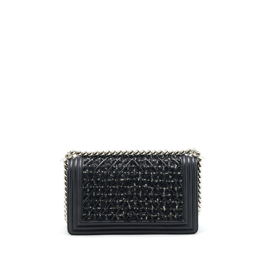 Chanel Boy Medium Tweed/Lambskin Black
