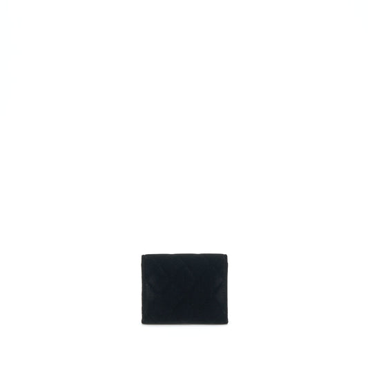 Chanel Velvet CC Logo Small Flap Wallet Black L