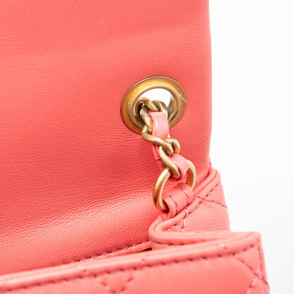 Chanel Pearl Crush Mini Square Flap Bag Lambskin Pink