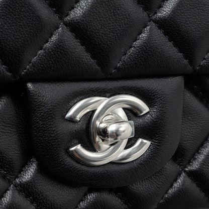 Chanel mini rectangular flap bag lambskin black  (Microchip)