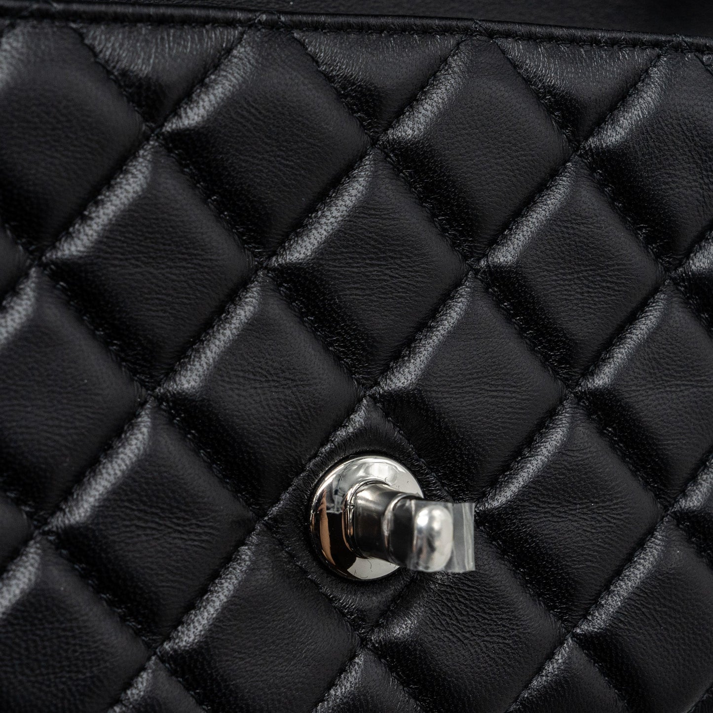Chanel mini rectangular flap bag lambskin black  (Microchip)