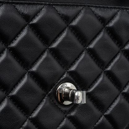 Chanel mini rectangular flap bag lambskin black  (Microchip)
