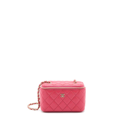 Chanel Long Vanity Case Caviar Hot Pink L
