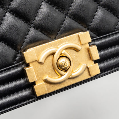 Chanel Medium Boy Bag Smooth Calfskin Black  (Microchip)