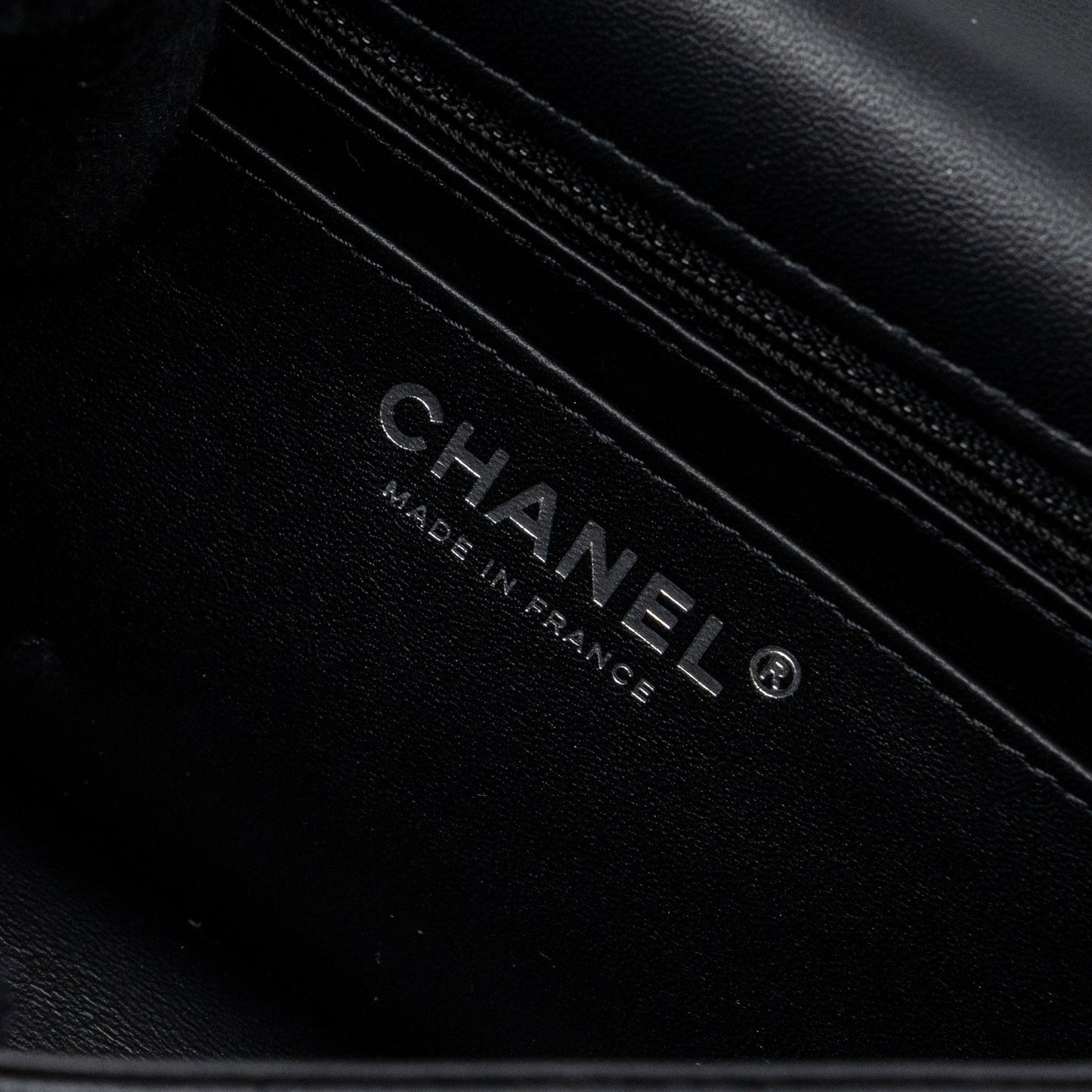 Chanel mini rectangular flap bag lambskin black  (Microchip)