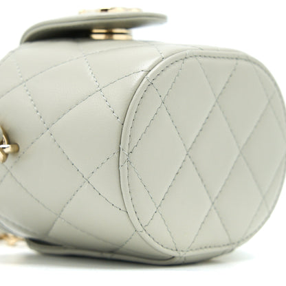 Chanel Giant Chain Mini Vanity Case Lambskin Light Grey L