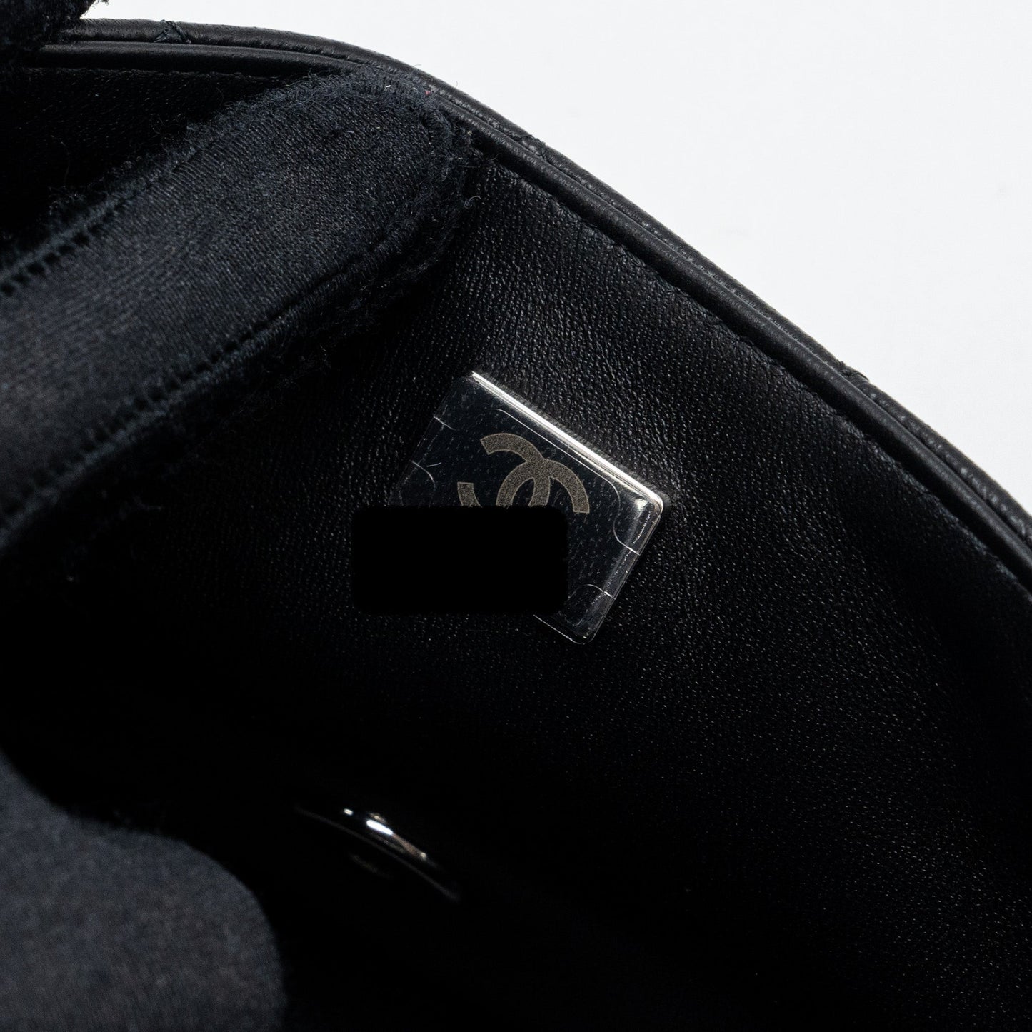 Chanel mini rectangular flap bag lambskin black  (Microchip)