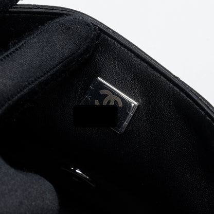 Chanel mini rectangular flap bag lambskin black  (Microchip)