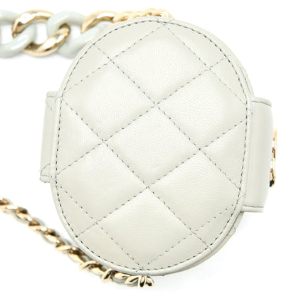 Chanel Giant Chain Mini Vanity Case Lambskin Light Grey L