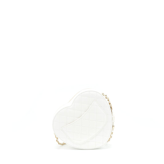 Chanel 22S Heart Bag Lambskin White L