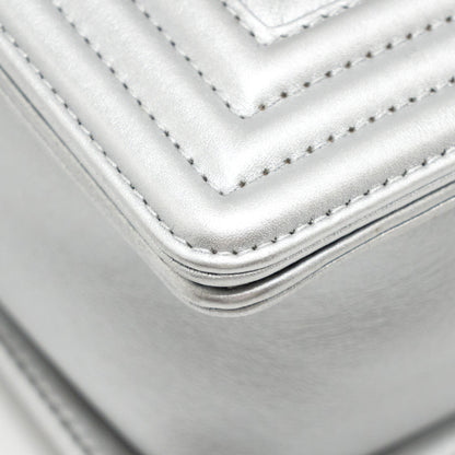 Chanel Medium Boy Bag Lambskin Silver