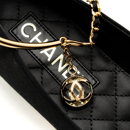 Chanel Size 37 Ballerinas Shoes Canvas/Leather Black L