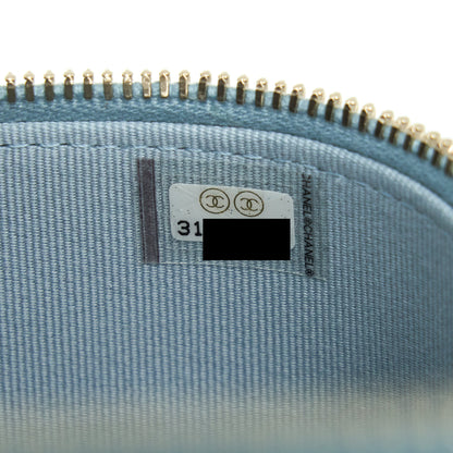 Chanel 22P Top Handle Mini Vanity With Chain Lambskin Light Blue L