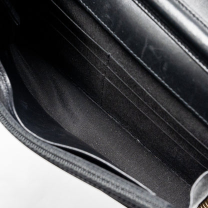 CHANEL Boy Wallet On Chain Lambskin Black Brushed