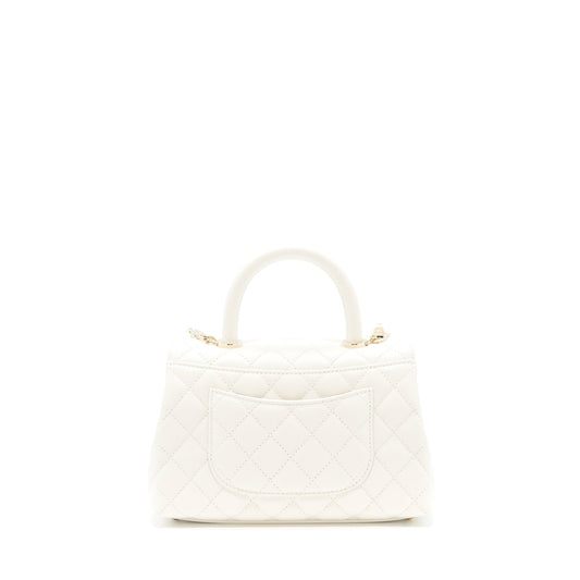 Chanel Small Coco Handle Caviar White L