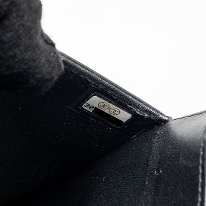 CHANEL Boy Wallet On Chain Lambskin Black Brushed