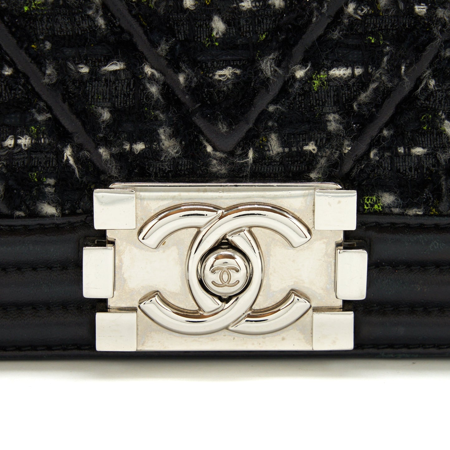 Chanel Boy Medium Tweed/Lambskin Black